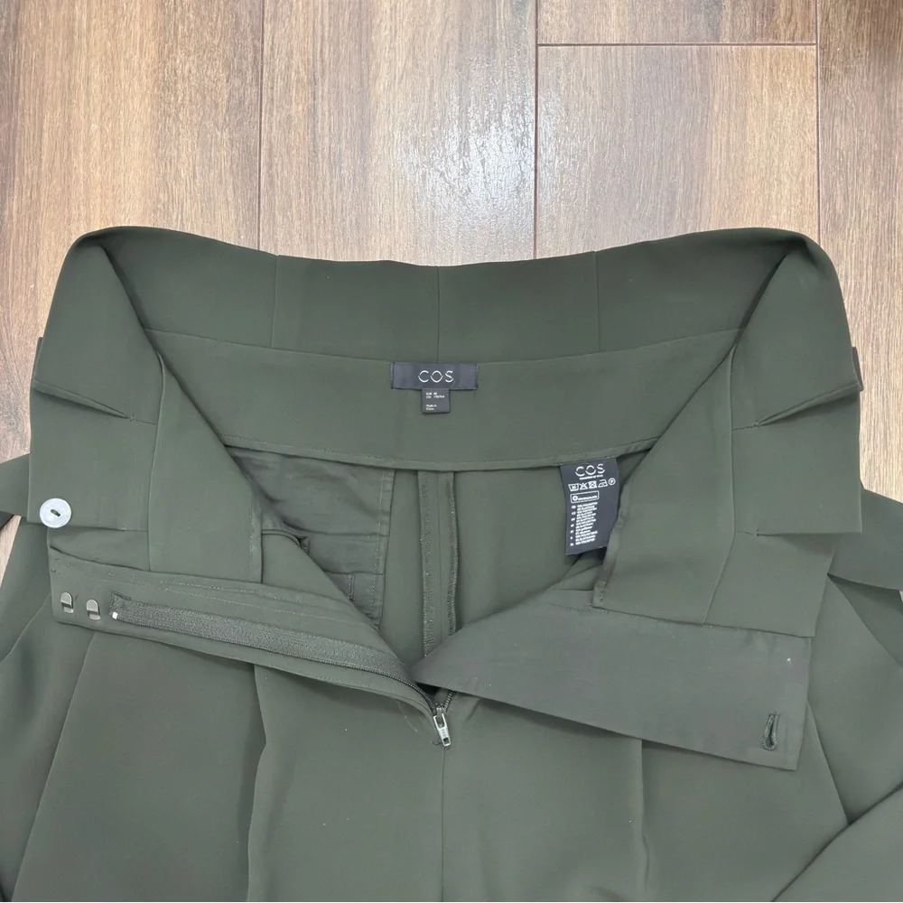 COS relaxing fit High-Waisted wide-Leg  cropped women’s trouser size L - Picture 7 of 14